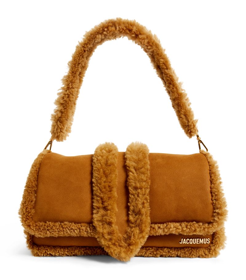 Jacquemus Jacquemus Suede-Shearling Le Bambimou Shoulder Bag