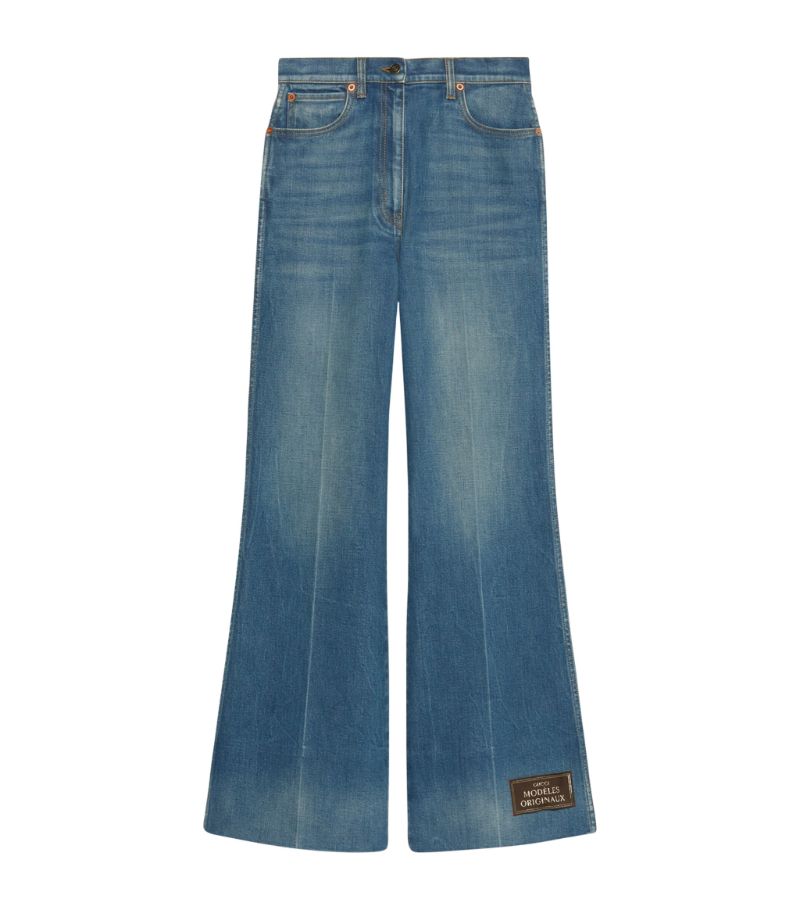 Gucci Gucci Logo-Detail Flared Jeans