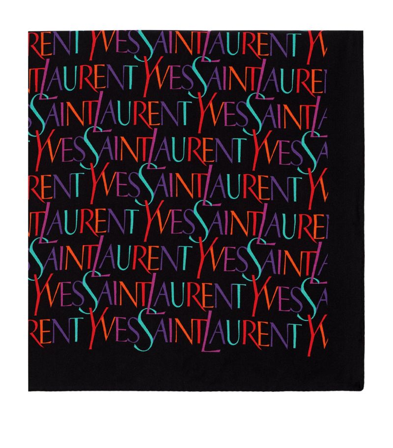 Saint Laurent Saint Laurent Silk Logo Scarf