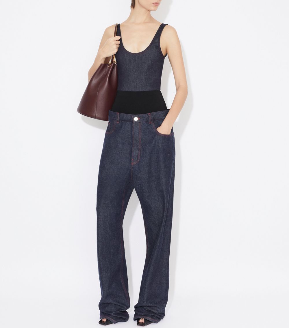 Alaïa Alaïa Knit-Waist Straight Jeans