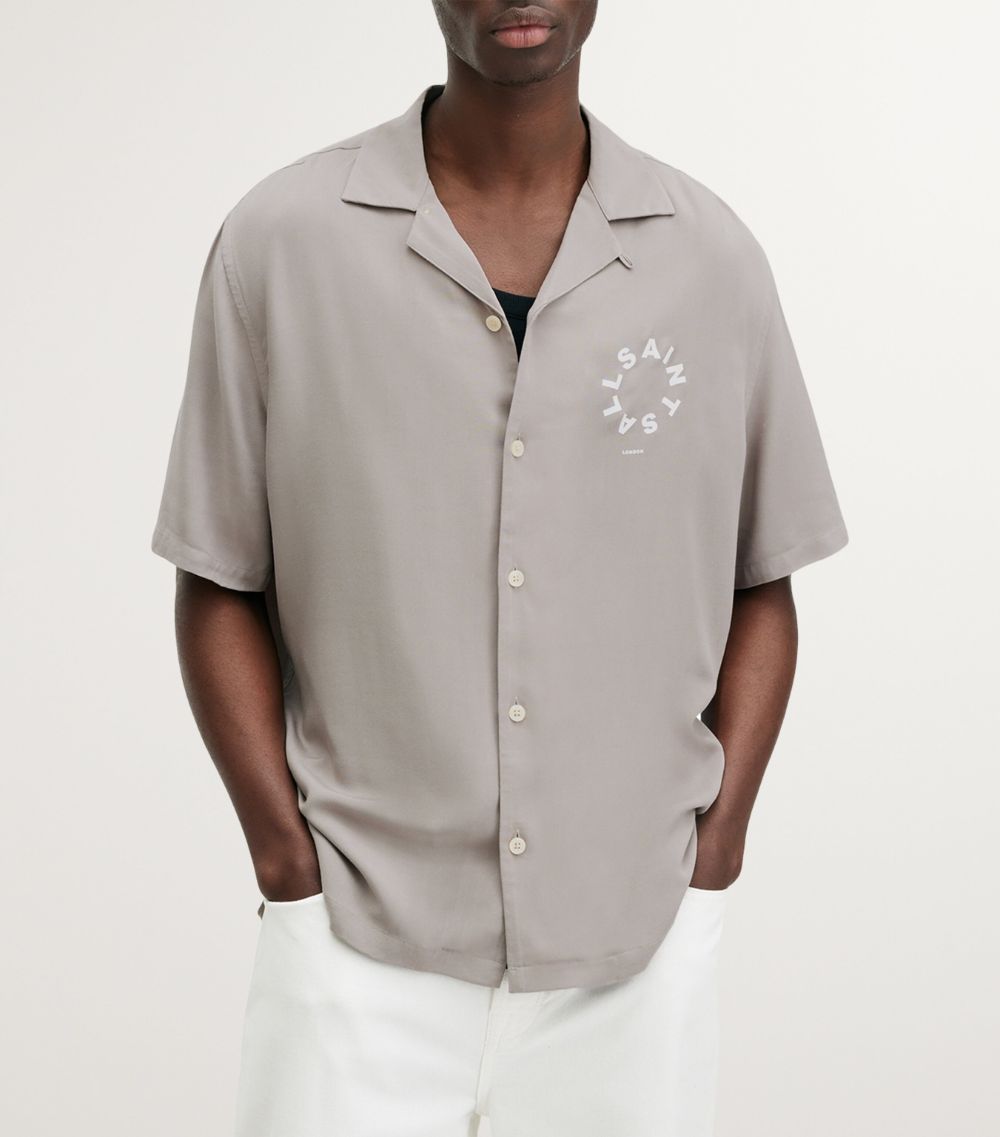 Allsaints Allsaints Viscose Logo Tierra Shirt