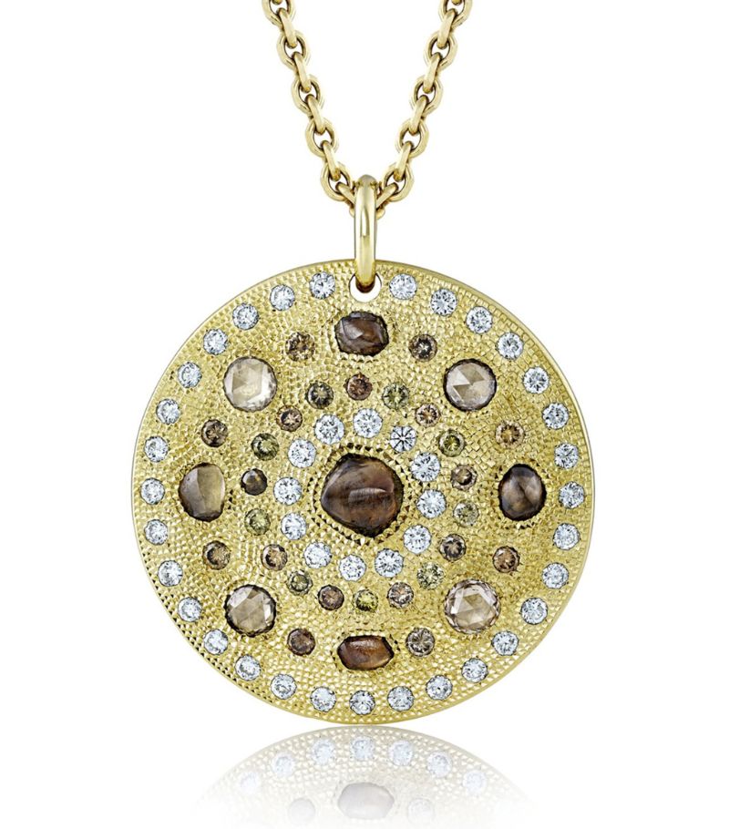 De Beers Jewellers De Beers Jewellers Yellow Gold And Diamond Talisman Medal Necklace