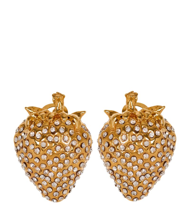 Balmain Balmain Crystal-Embellished Strawberry Earrings