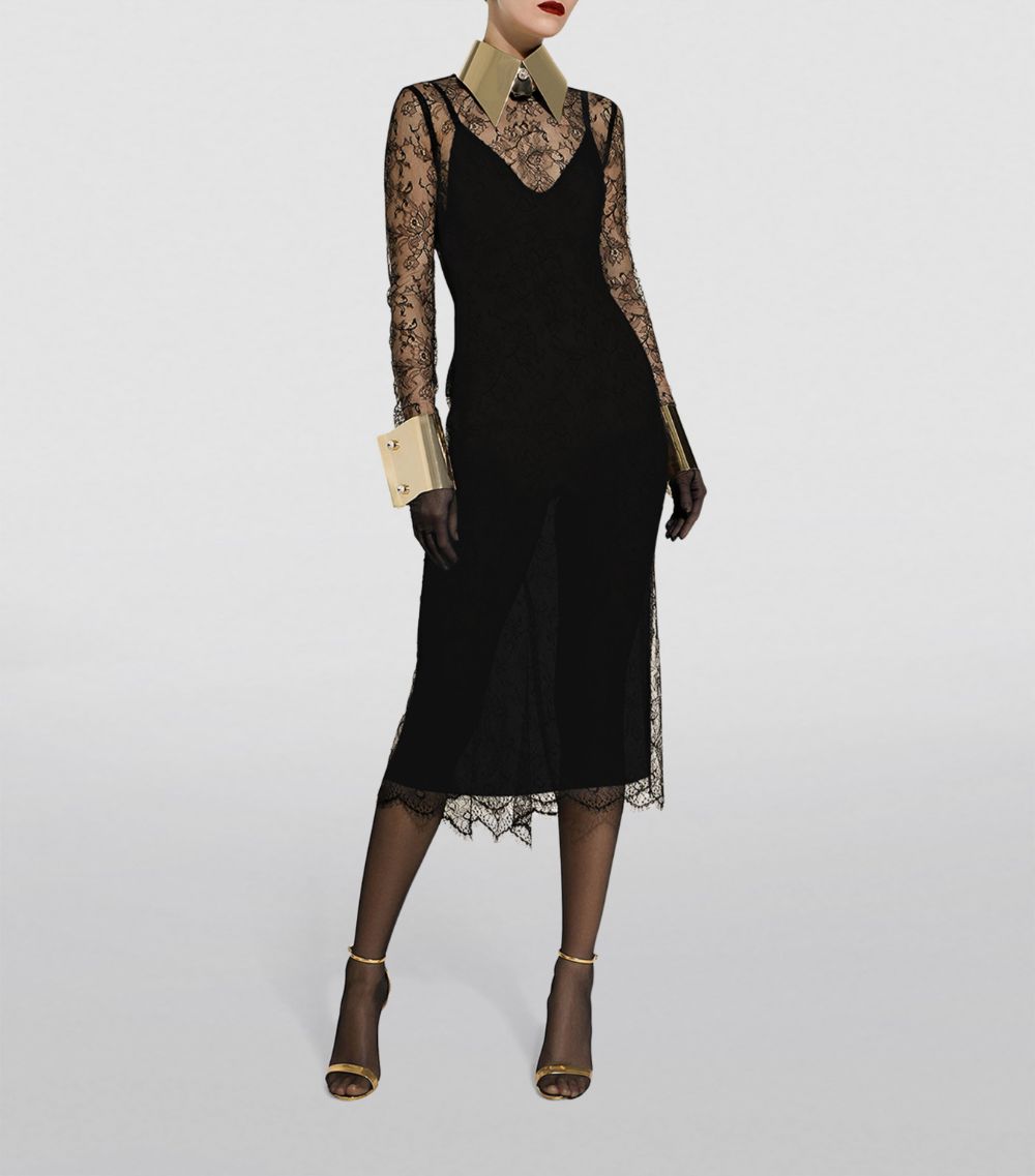 Dolce & Gabbana Dolce & Gabbana Lace Collared Midi Dress