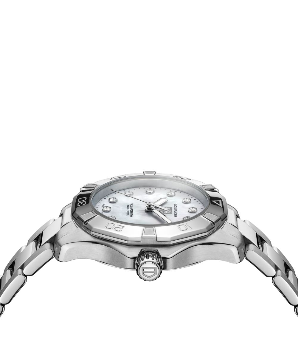 Tag Heuer Tag Heuer Stainless Steel And Diamond Aquaracer Professional 200 Solargraph Watch 34Mm