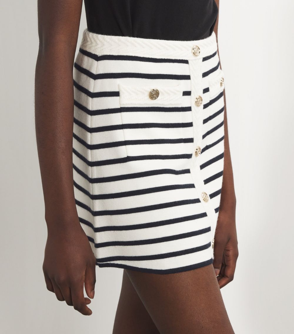  Maje Striped Knit Mini Skirt