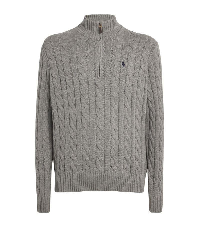 Polo Ralph Lauren Polo Ralph Lauren Cotton Cable-Knit Polo Pony Sweater