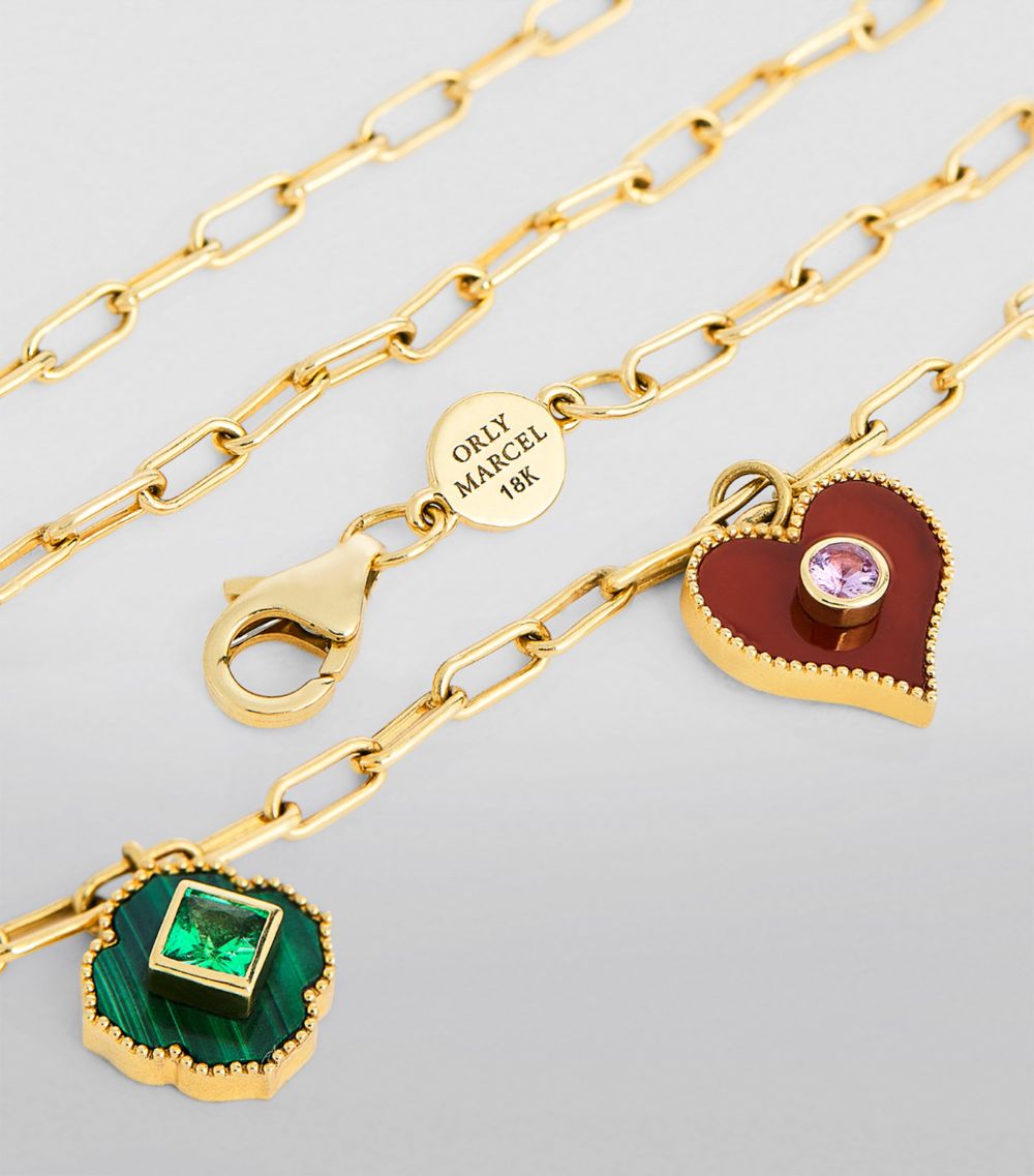 Orly Marcel ORLY MARCEL Yellow Gold and Mixed Stone Symbols Necklace