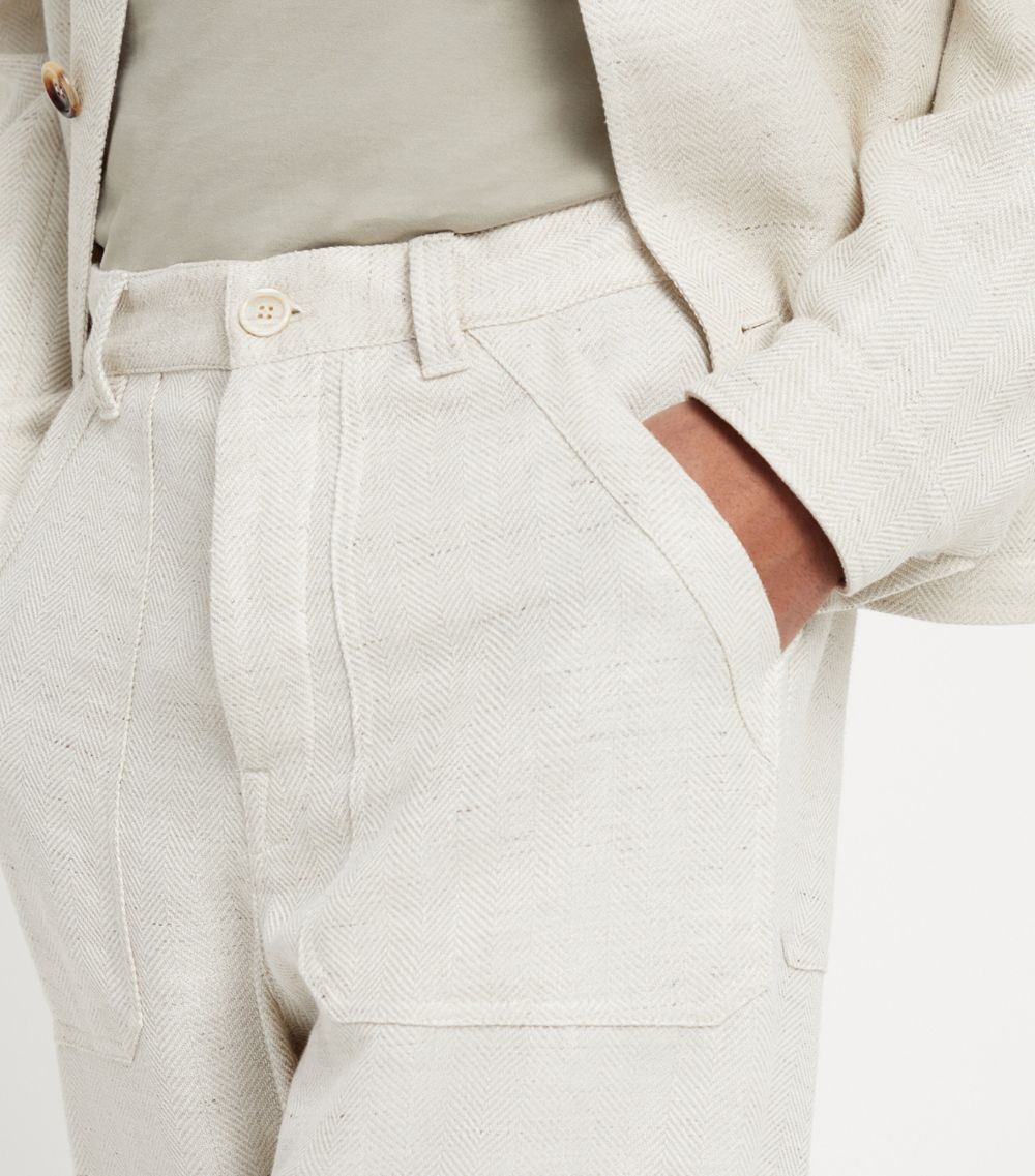 Brunello Cucinelli Brunello Cucinelli Linen-Silk-Wool Cargo Trousers