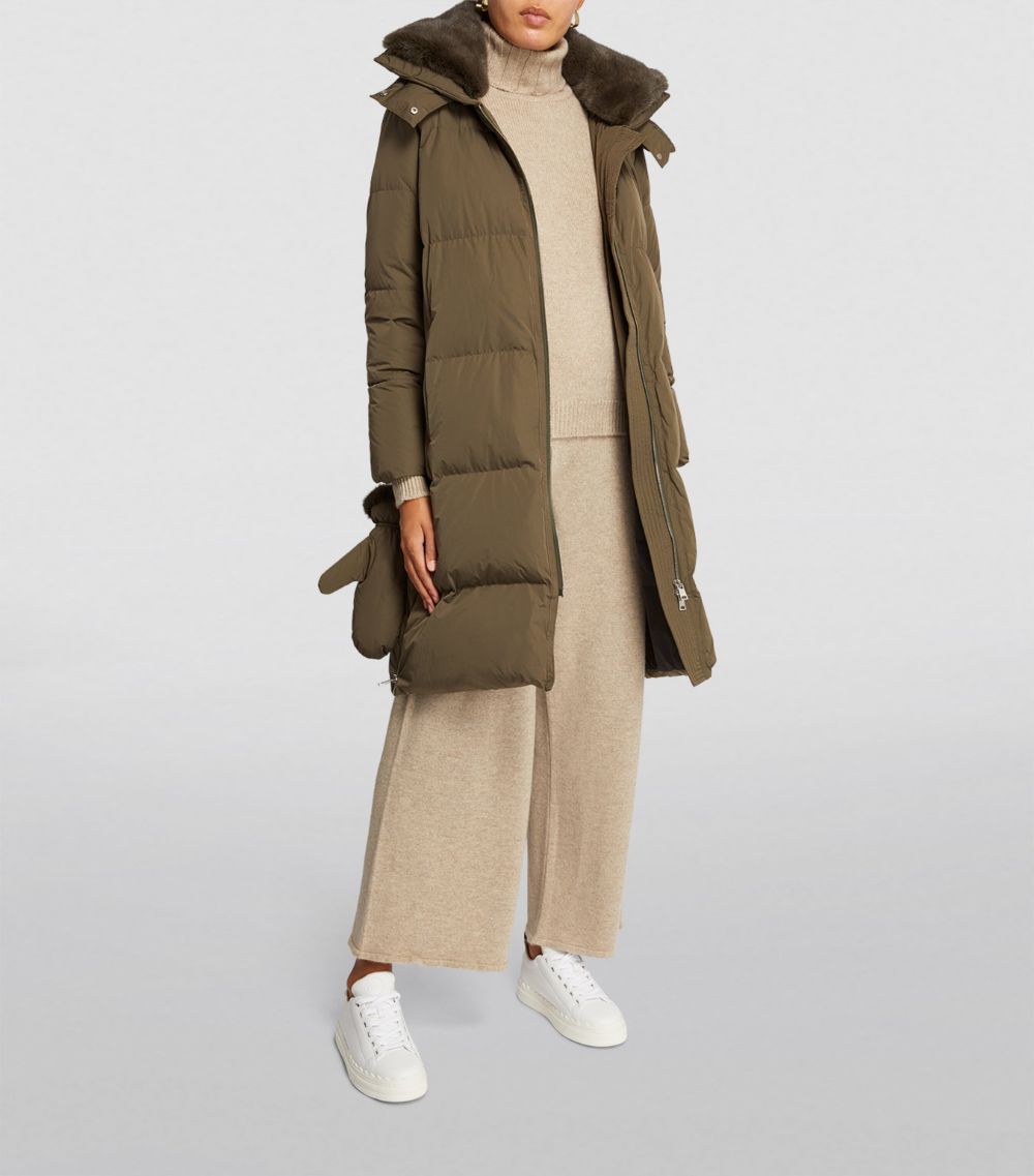 Yves Salomon Yves Salomon Fur-Trim Puffer Coat with Gloves