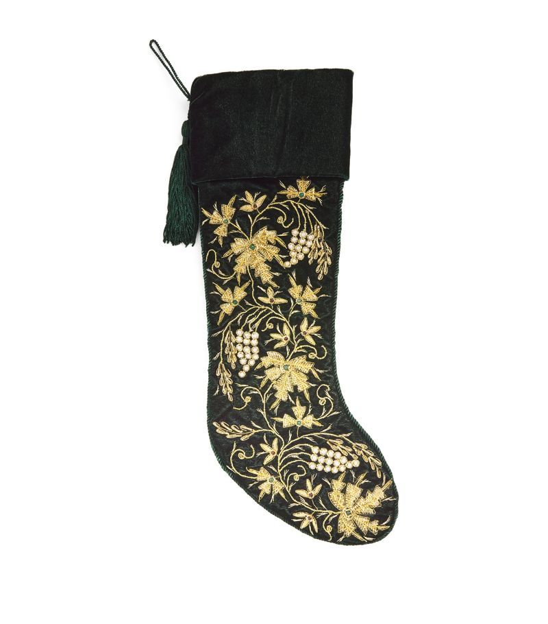  Sudha Pennathur Velvet William Morris Embellished Balmoral Stocking