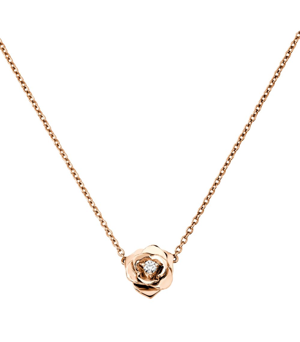 Piaget Piaget Rose Gold And Diamond Rose Pendant Necklace