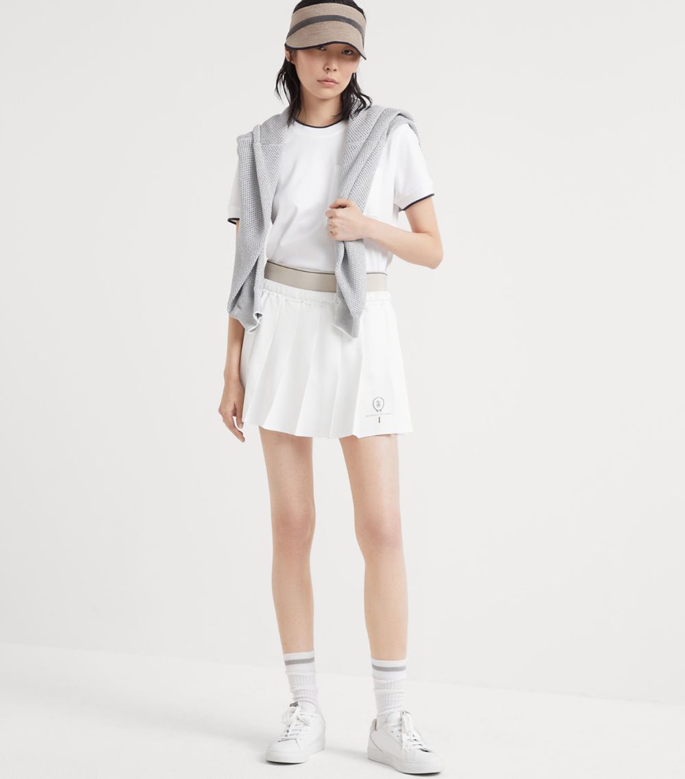 Brunello Cucinelli Brunello Cucinelli Poplin Pleated Tennis Skirt