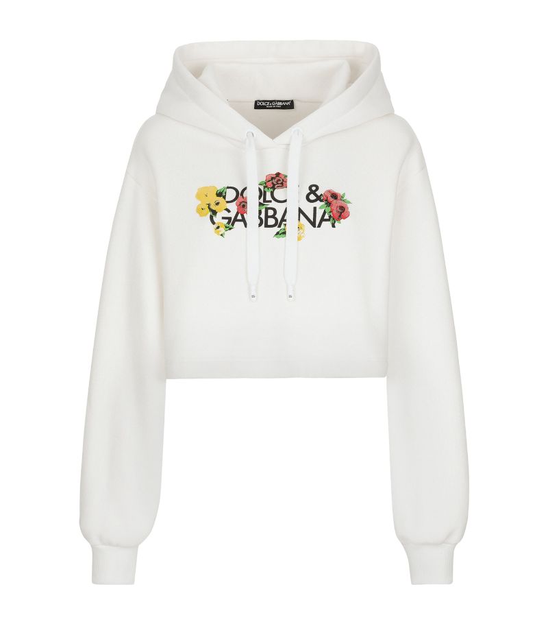 Dolce & Gabbana Dolce & Gabbana Cotton Cropped Logo Hoodie