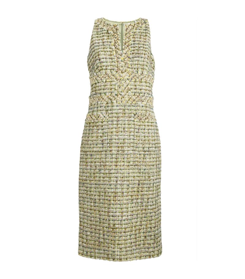 St. John St. John Tweed Embellished Midi Dress