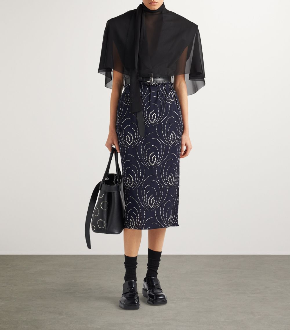 Prada Prada Printed Sablé Pencil Skirt