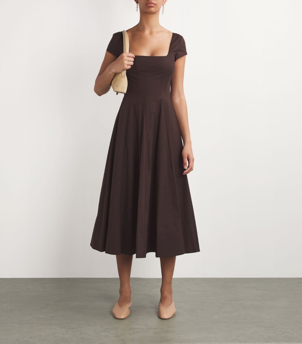 Staud Staud Cotton-Blend Wells Midi Dress