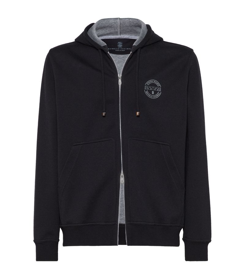 Brunello Cucinelli Brunello Cucinelli Double-Zip Logo Hoodie