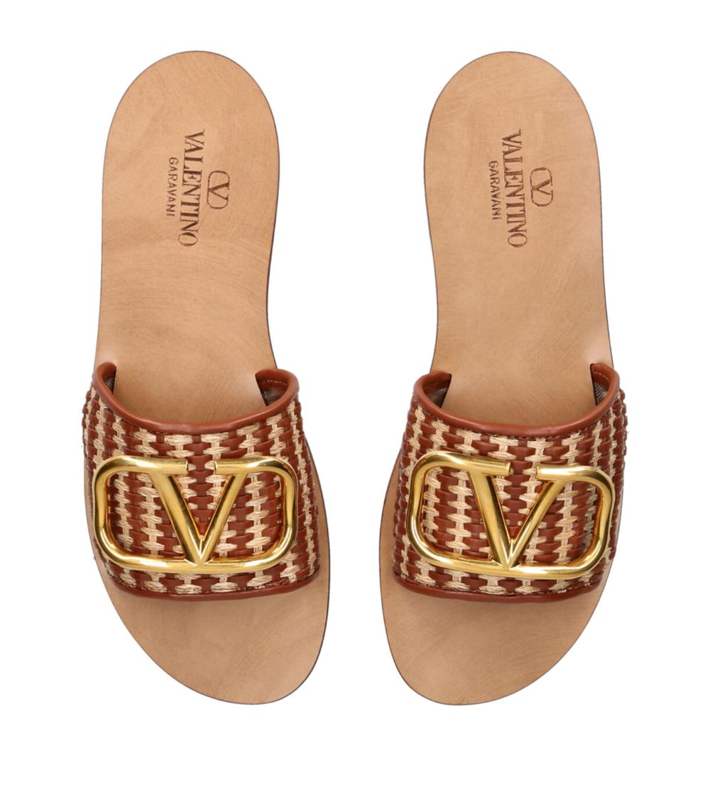 VALENTINO GARAVANI Valentino Garavani Raffia Vlogo Slides