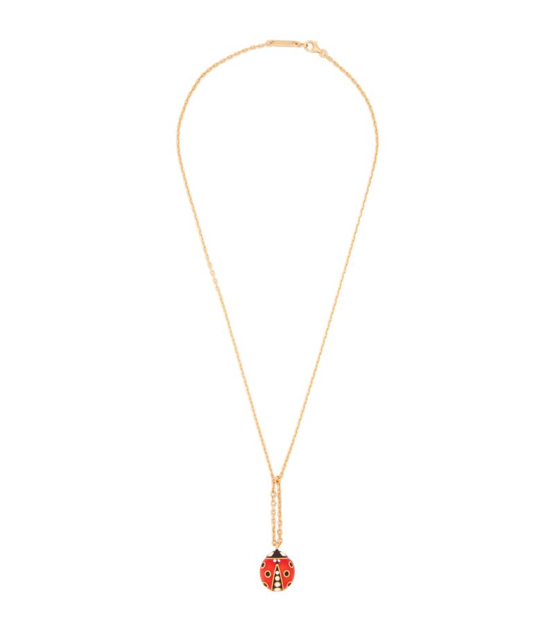 Loewe Loewe Sterling Silver Dangling Ladybug Pendant Necklace