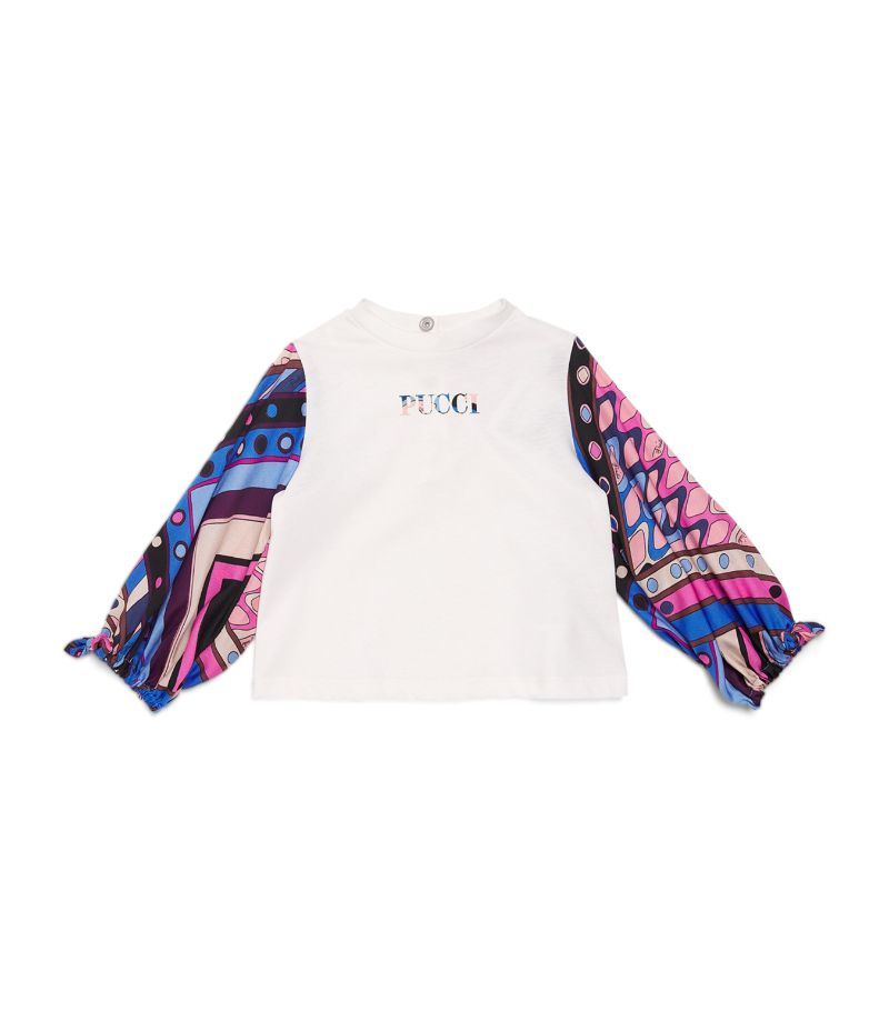 Pucci Junior Pucci Junior Cotton Vivara Print T-Shirt (6-24 Months)