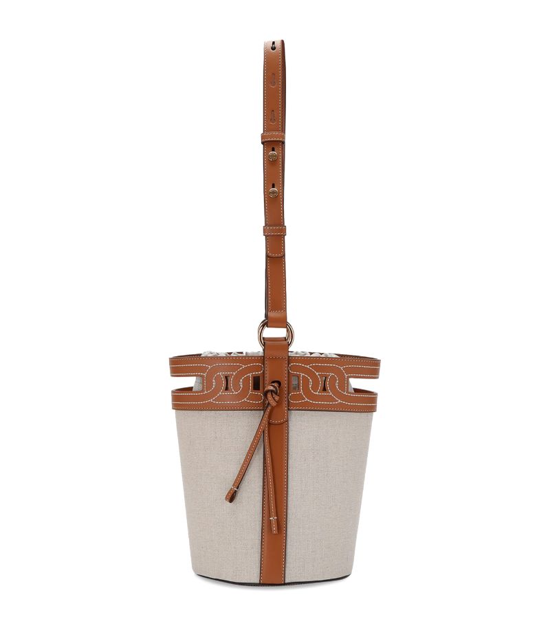 Tod's Tod'S Leather-Canvas Bucket Bag