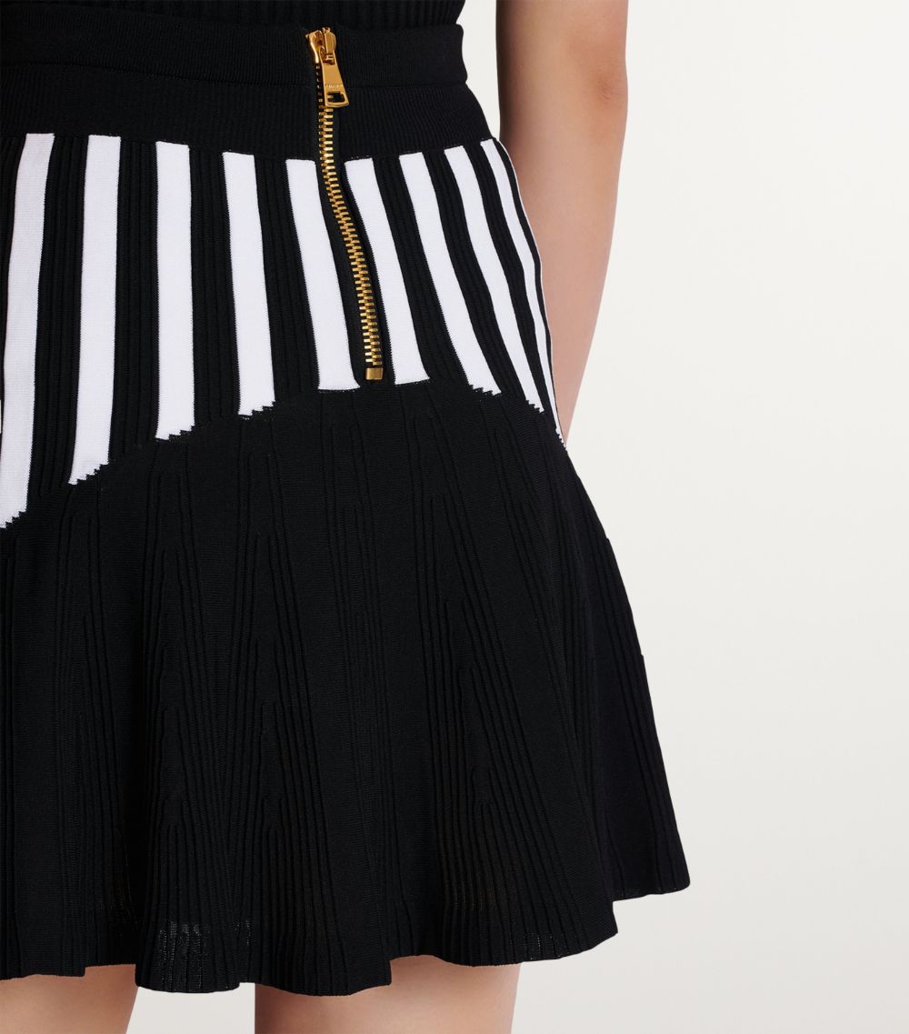 Balmain Balmain Striped Rib-Knit Mini Skirt