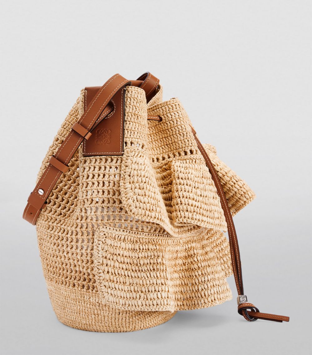 Loewe LOEWE x Paula's Ibiza Raffia Ruffled Balloon Bag