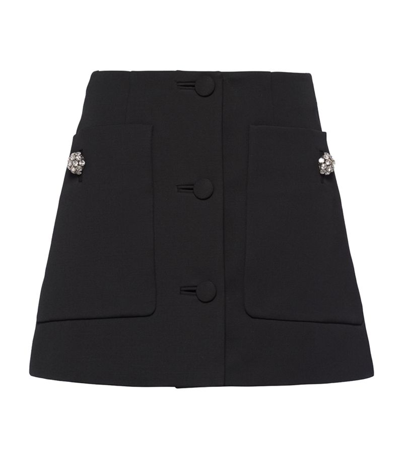 Prada Prada Wool Embellished Mini Skirt