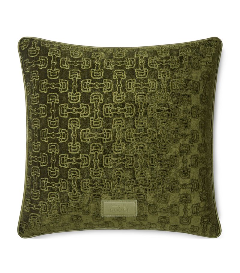 Gucci Gucci Velvet Jacquard Horsebit Cushion (42Cm X 42Cm)