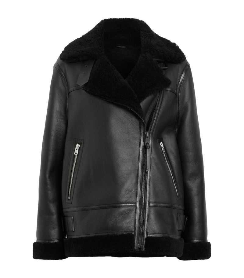 Allsaints Allsaints Leather-Shearling Sola Jacket