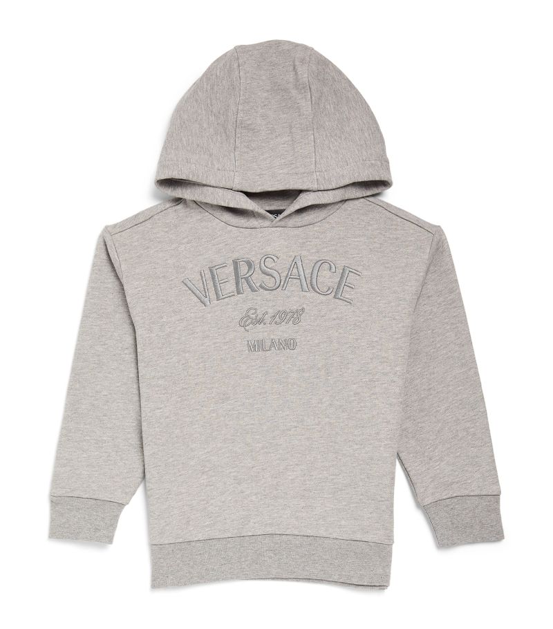 Young Versace Versace Kids Cotton Logo-Embroidered Hoodie (4-12 Years)