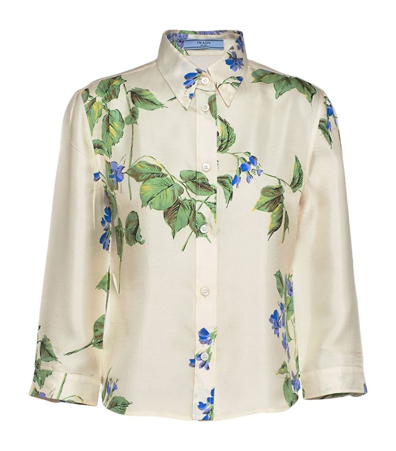 Prada Prada Silk Violet Print Shirt