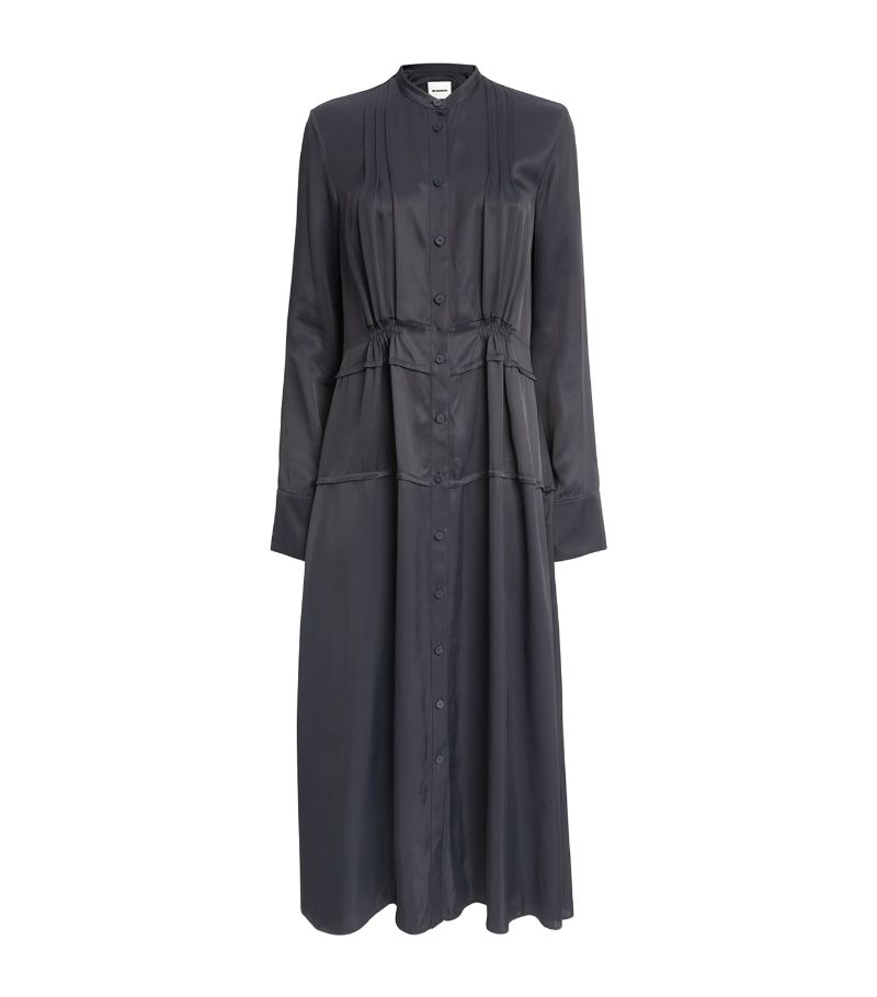 Jil Sander Jil Sander Satin Pleated Shirt Dress