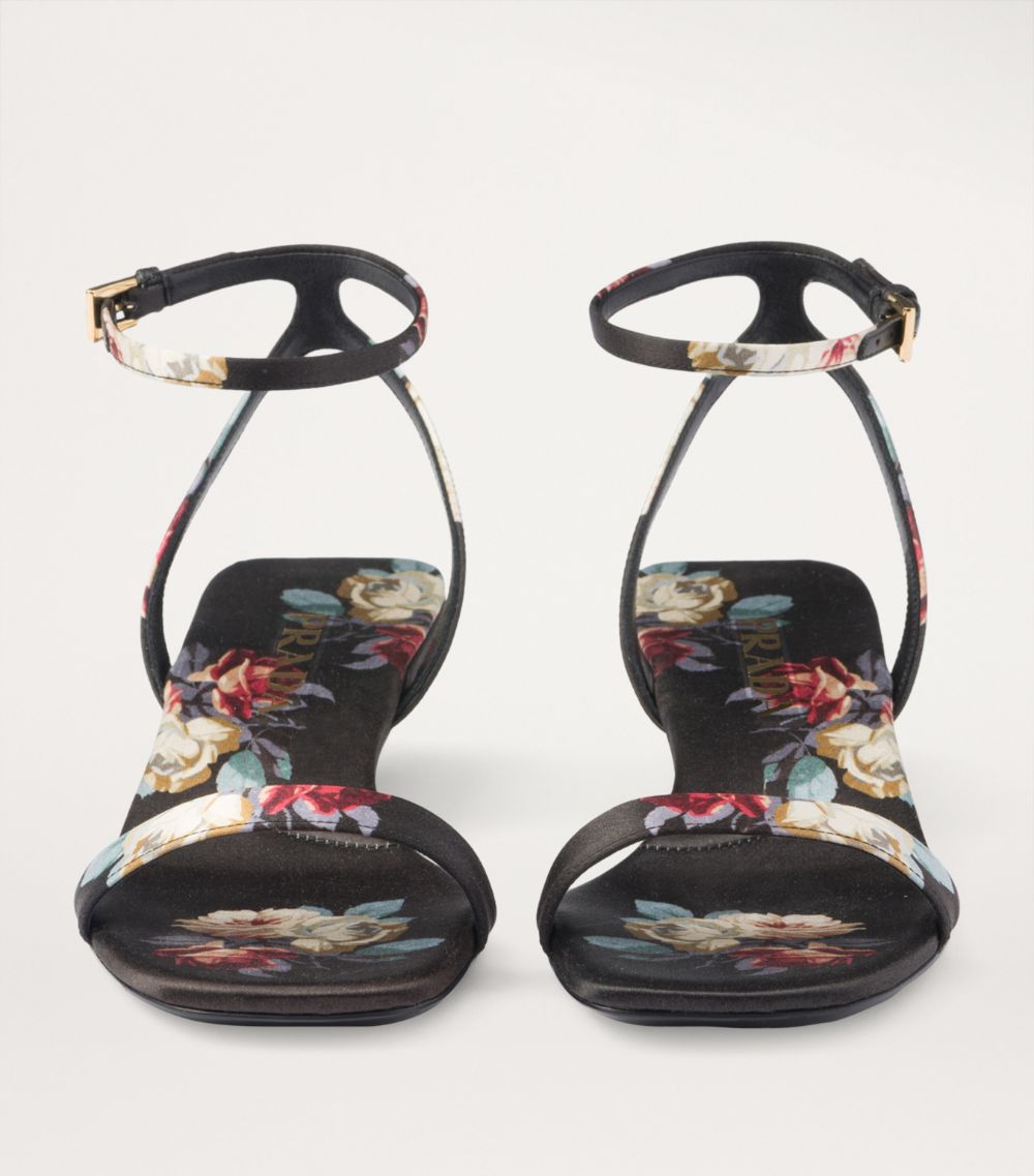 Prada Prada Satin Floral Print Sandals 35