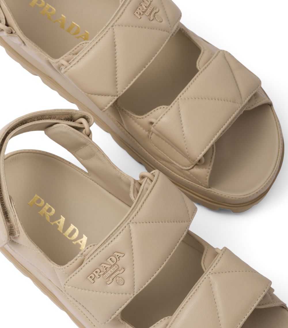 Prada Prada Padded Leather Slingback Sandals