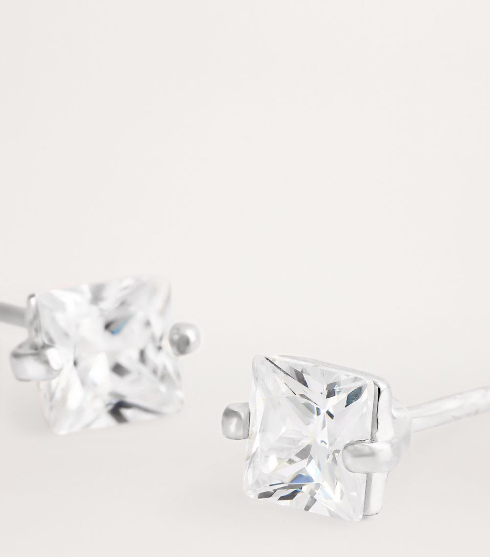 Hatton Labs Hatton Labs Sterling Silver And Cubic Zirconia Stud Earrings