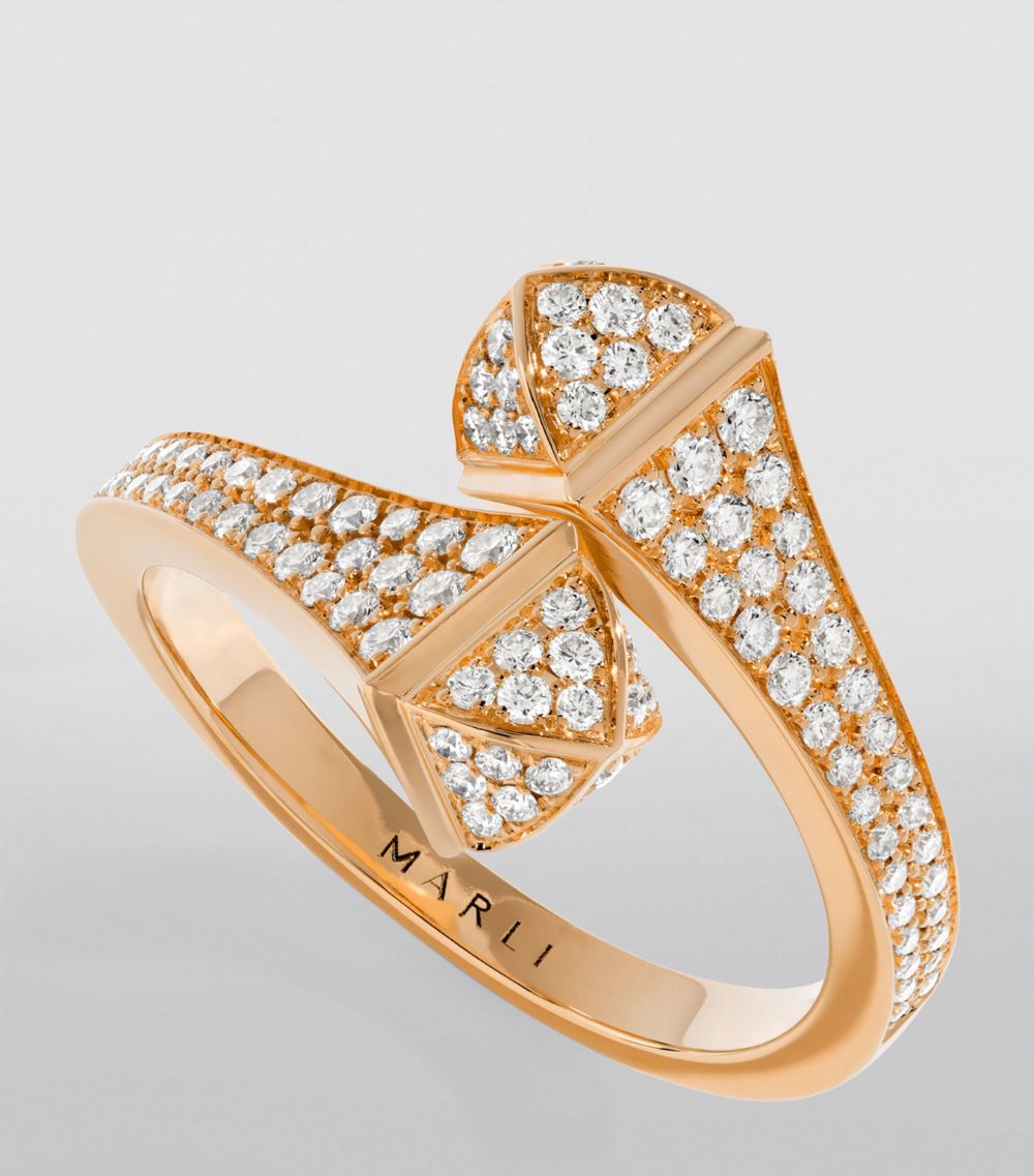  Marli New York Midi Rose Gold And Diamond Cleo Ring