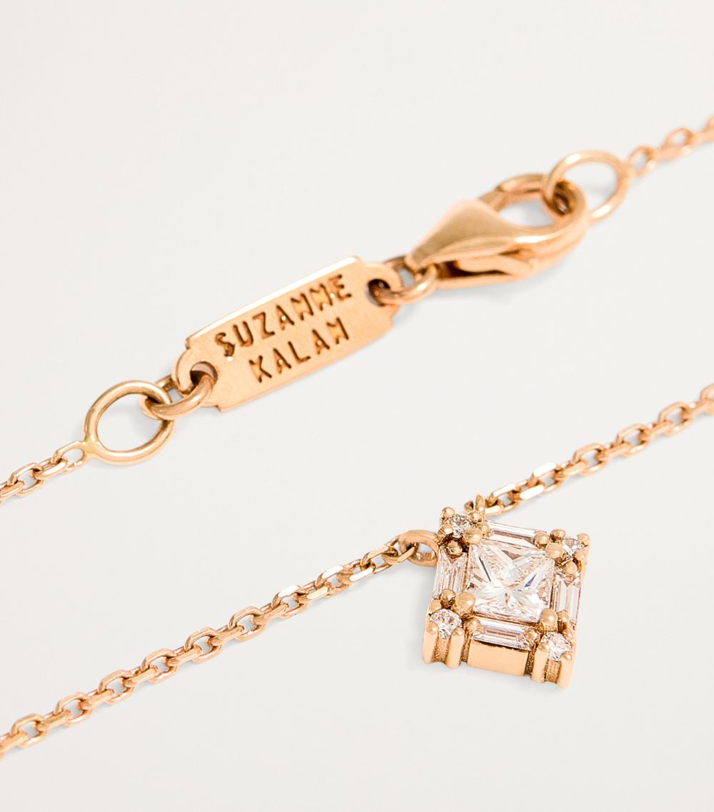 Suzanne Kalan Suzanne Kalan Mini Rose Gold And Diamond Princess Pendant Necklace