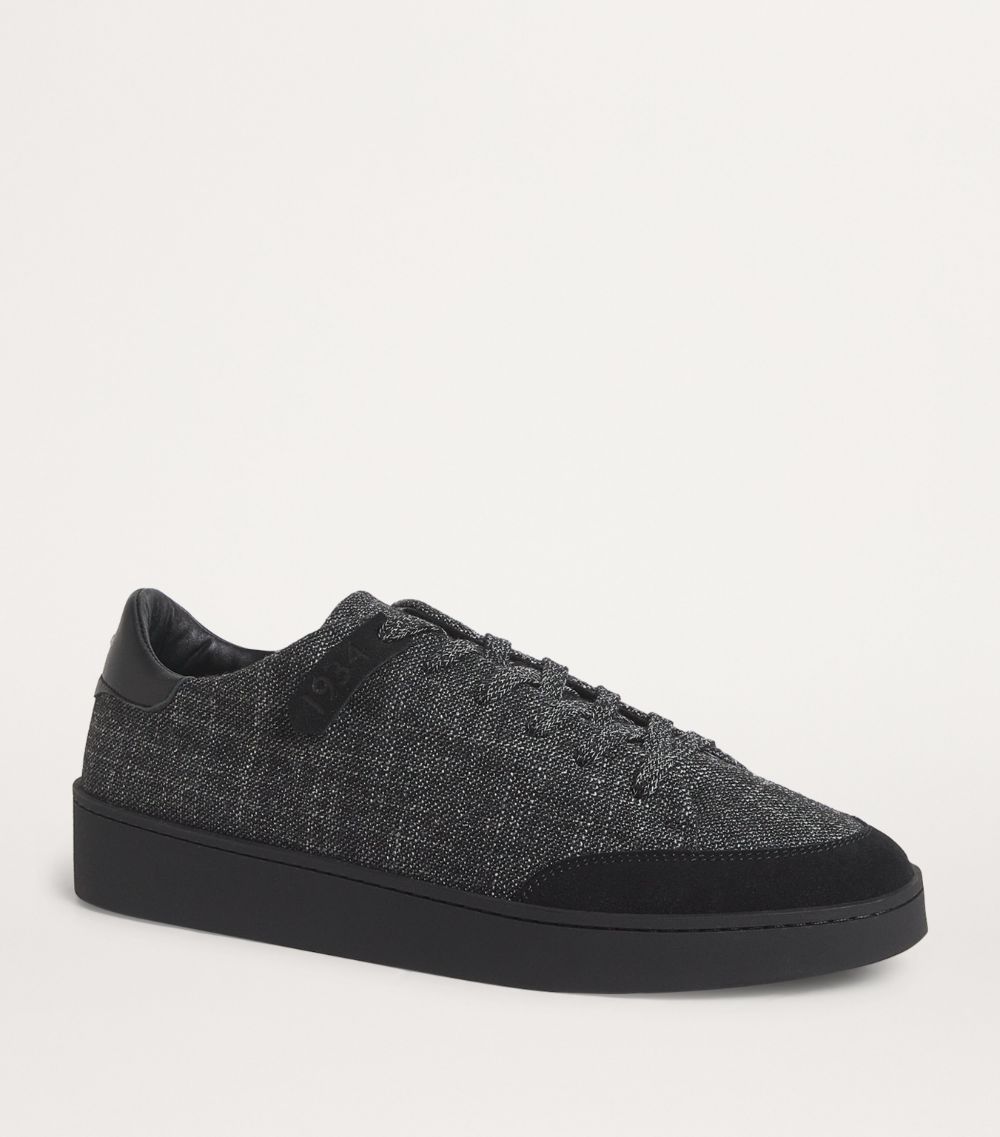 Canali Canali Wool-Leather Low-Top Sneakers