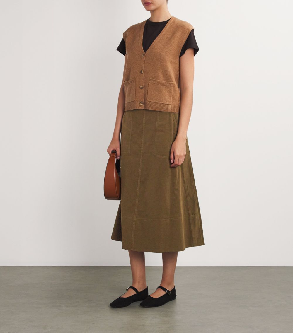 Me+Em Me+Em Corduroy Midi Skirt