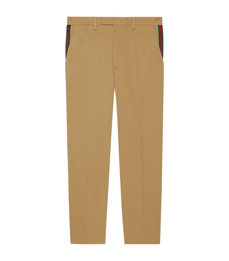 Gucci Gucci Cotton Web-Stripe Trousers