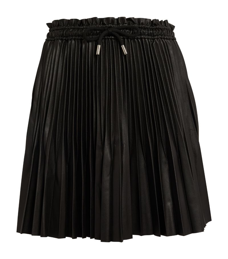  Maje Leather Pleated Mini Skirt