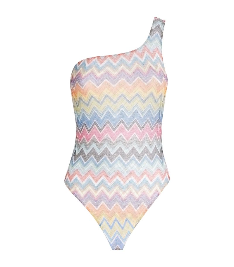 Missoni Missoni One-Shoulder Zigzag Swimsuit