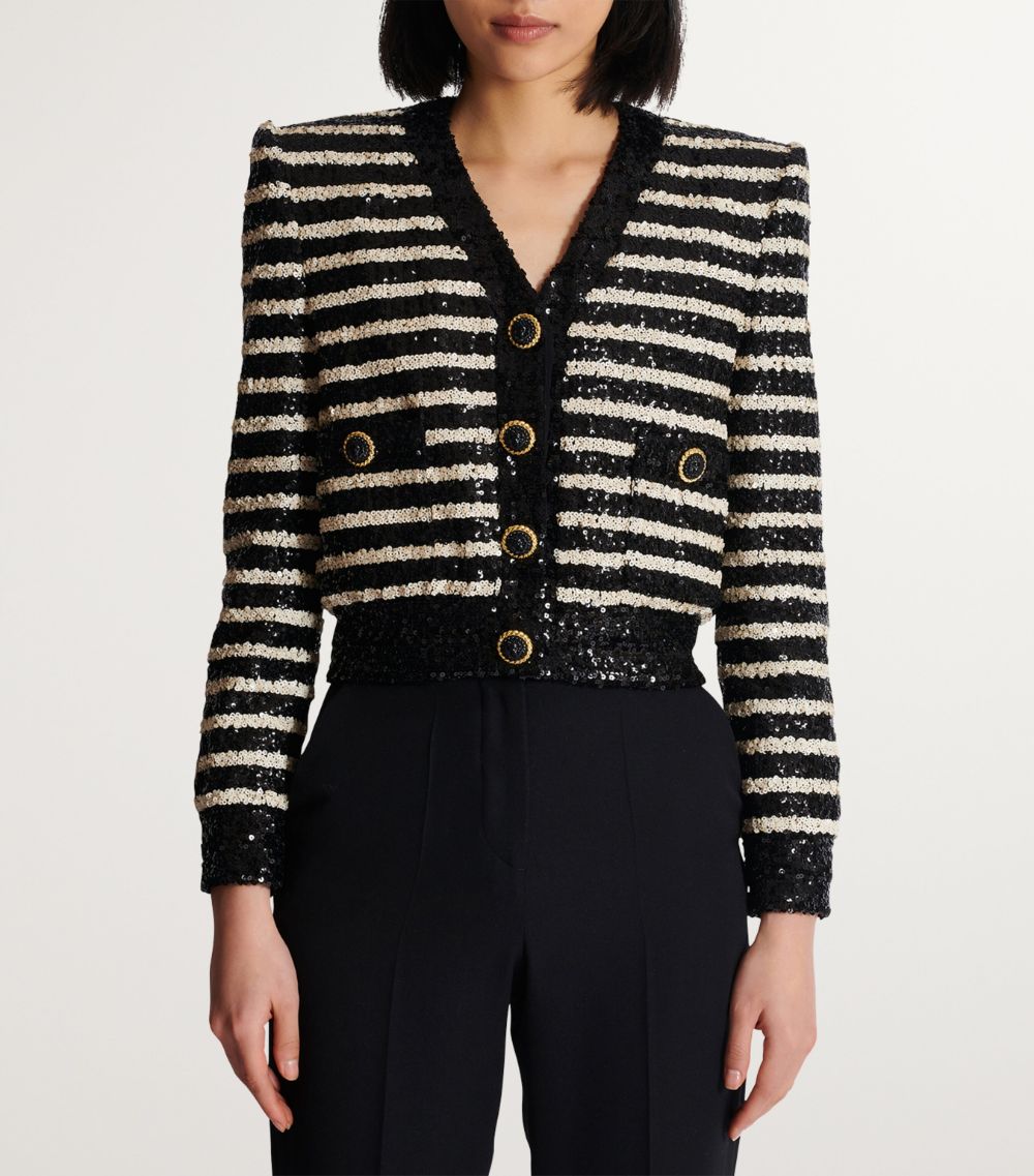 Balmain Balmain Striped Sequinned Jacket