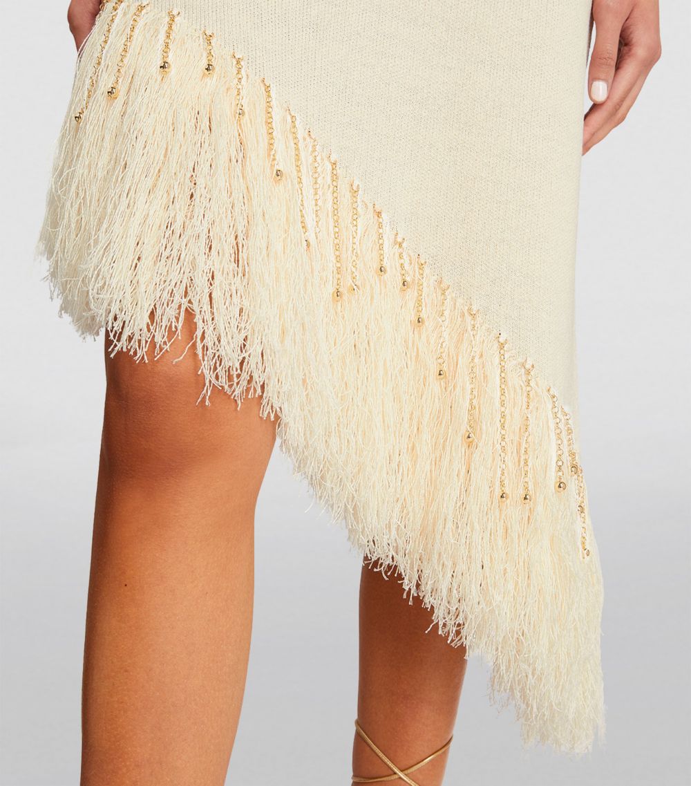 Rabanne Rabanne Linen Asymmetric Fringe Dress