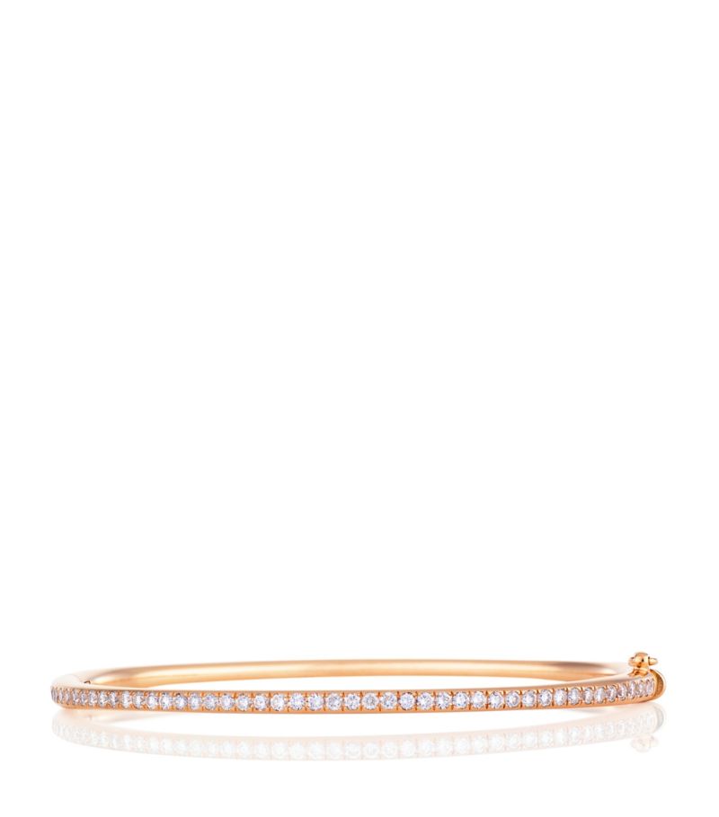 De Beers Jewellers De Beers Jewellers Rose Gold And Micropavé Diamond Db Classic Bangle