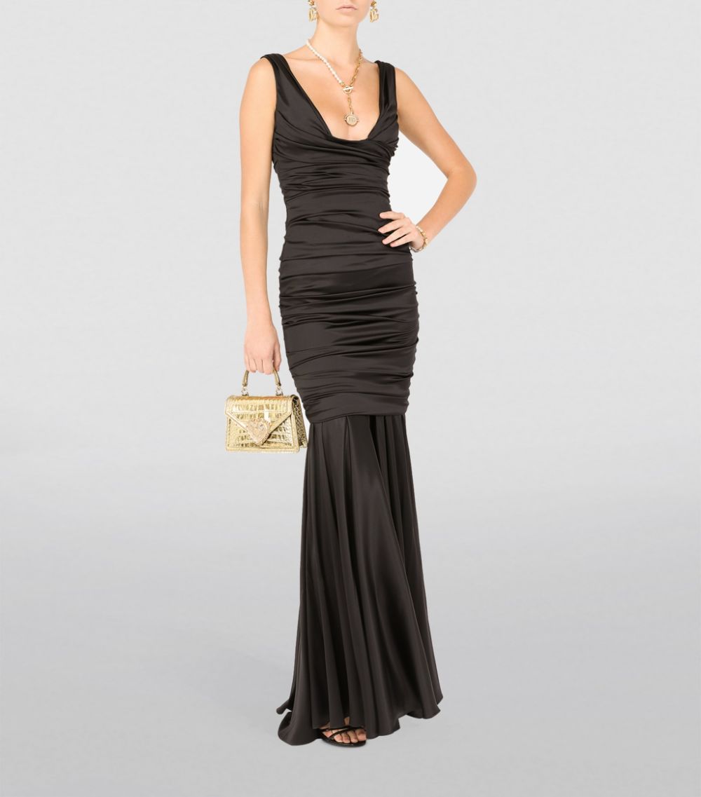 Dolce & Gabbana Dolce & Gabbana Silk-Rich Ruched Gown