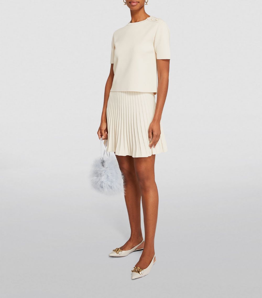 Yves Salomon Yves Salomon Pleated A-Line Mini Skirt