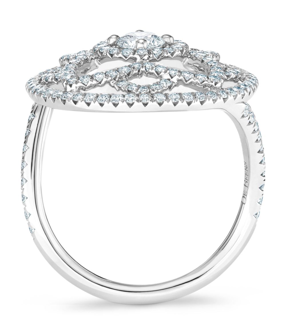 De Beers Jewellers De Beers Jewellers White Gold And Diamond Enchanted Lotus Cocktail Ring